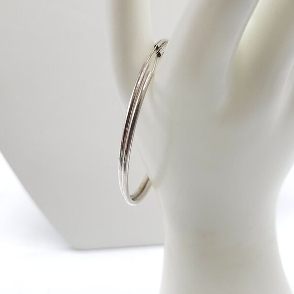 Sterling Silver Hoop Earrings 2.25" Diameter Round Shape Classic Design 7.1g - Picture 3 of 5